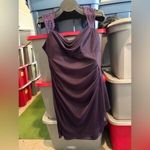 Elegant Purple Draped Dress p43